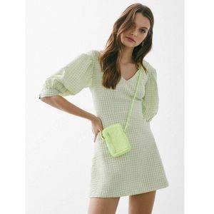 Urban Outfitters Neon Lime Gingham Dress  Sz. L